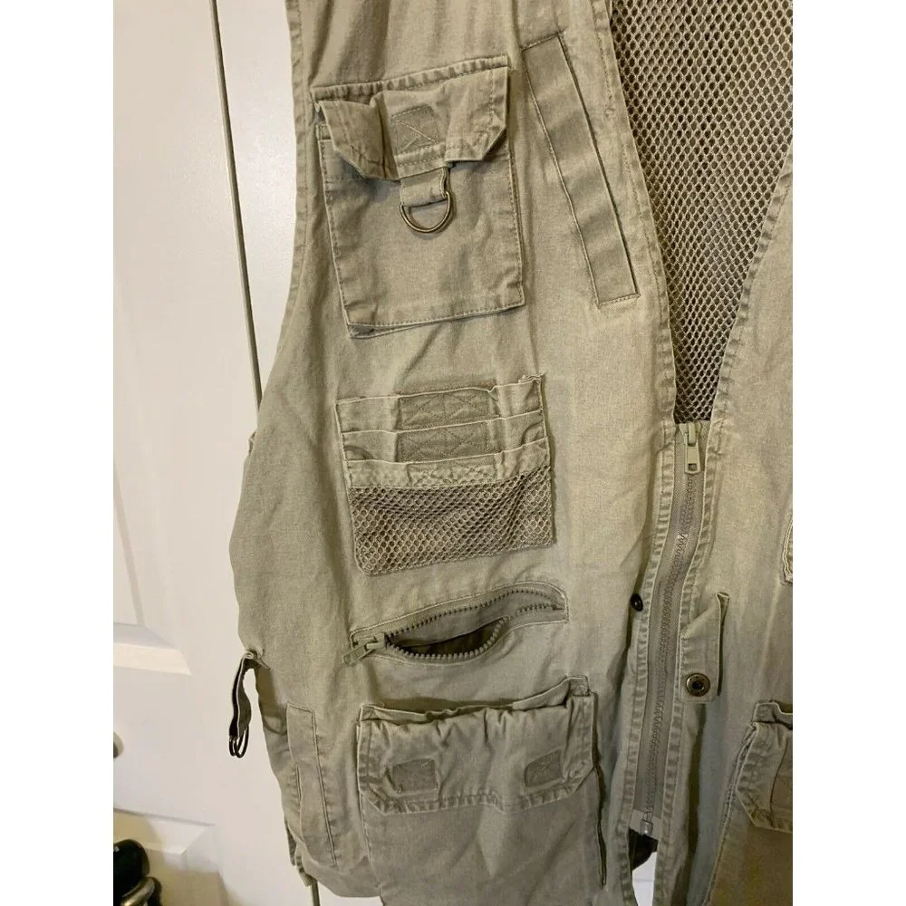 Rothco Outback Vest Sz L Travel Photo Photography Pockets Canvas Fishing Hunting